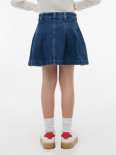 Pleated Denim Skirt — Denim 4