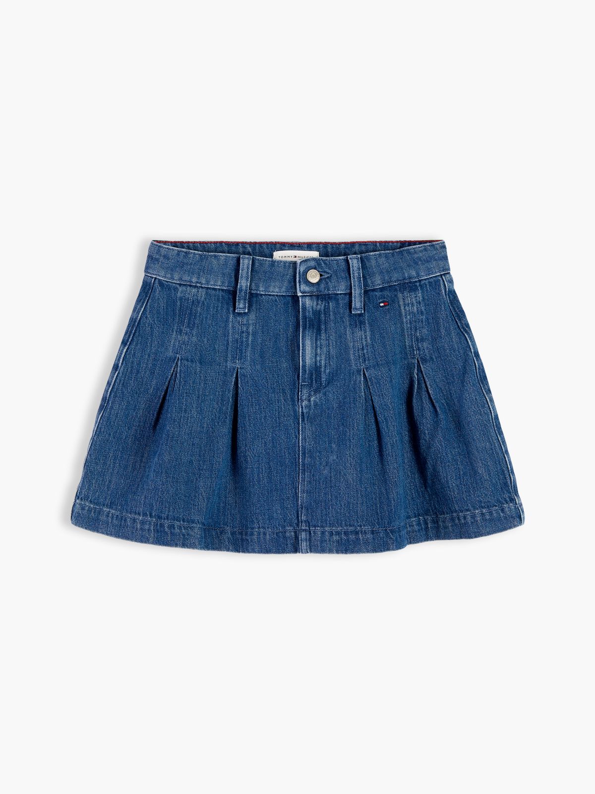 Pleated Denim Skirt — Denim