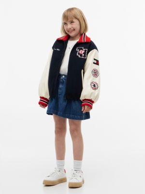 denim pleated denim skirt for girls tommy hilfiger