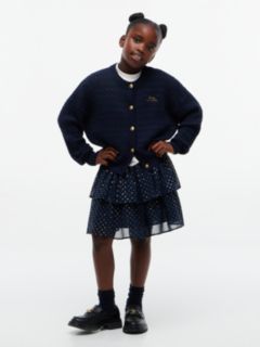 Metallic Polka Dot Tiered Skirt — Blue 2