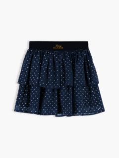 Metallic Polka Dot Tiered Skirt — Blue 5