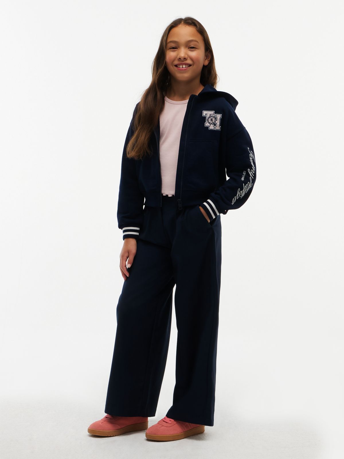 Crest Terry Relaxed Zip-Thru Hoody — Blue