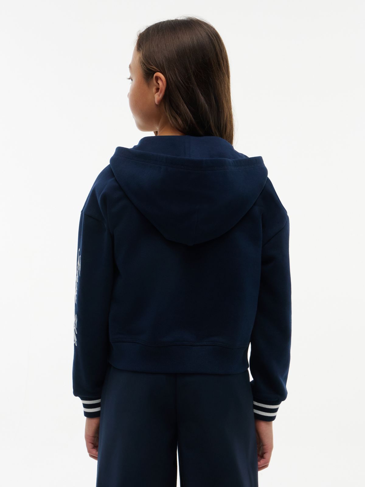 Crest Terry Relaxed Zip-Thru Hoody — Blue