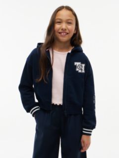 Crest Terry Relaxed Zip-Thru Hoody — Blue 1