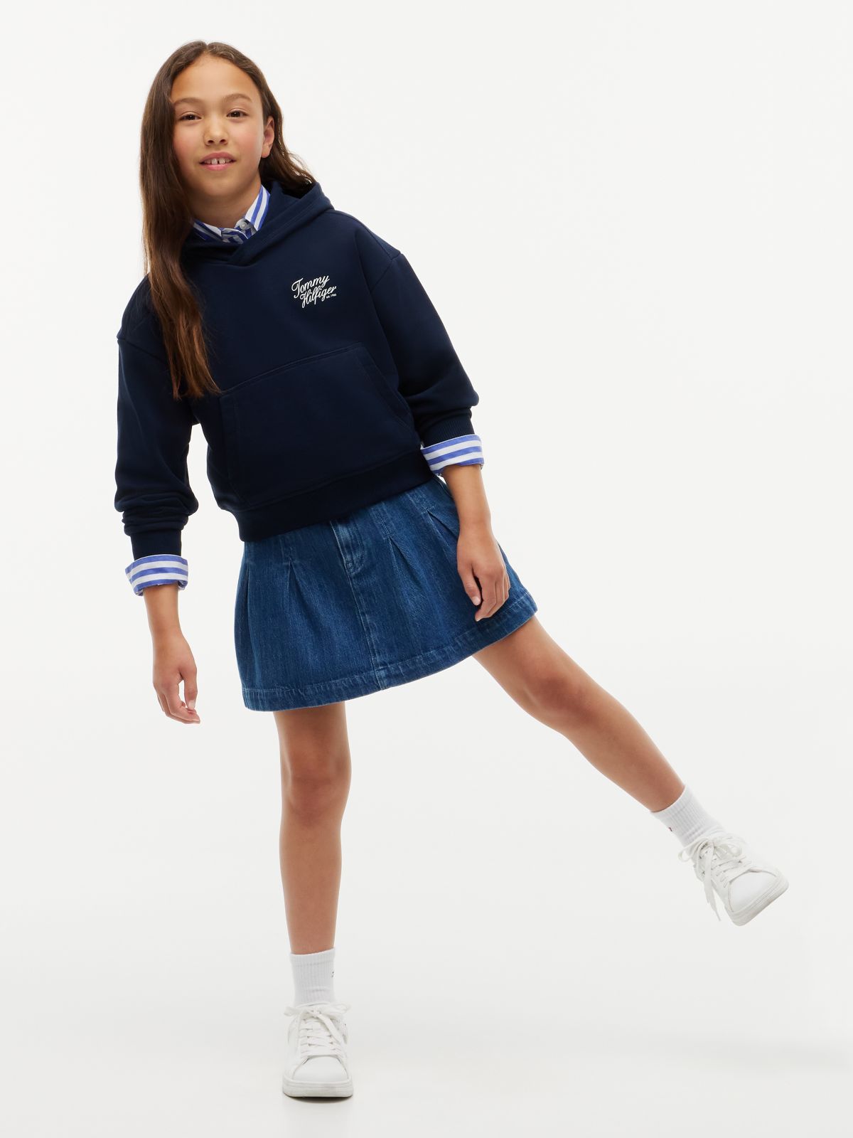 Logo Terry Relaxed Hoody — Blue