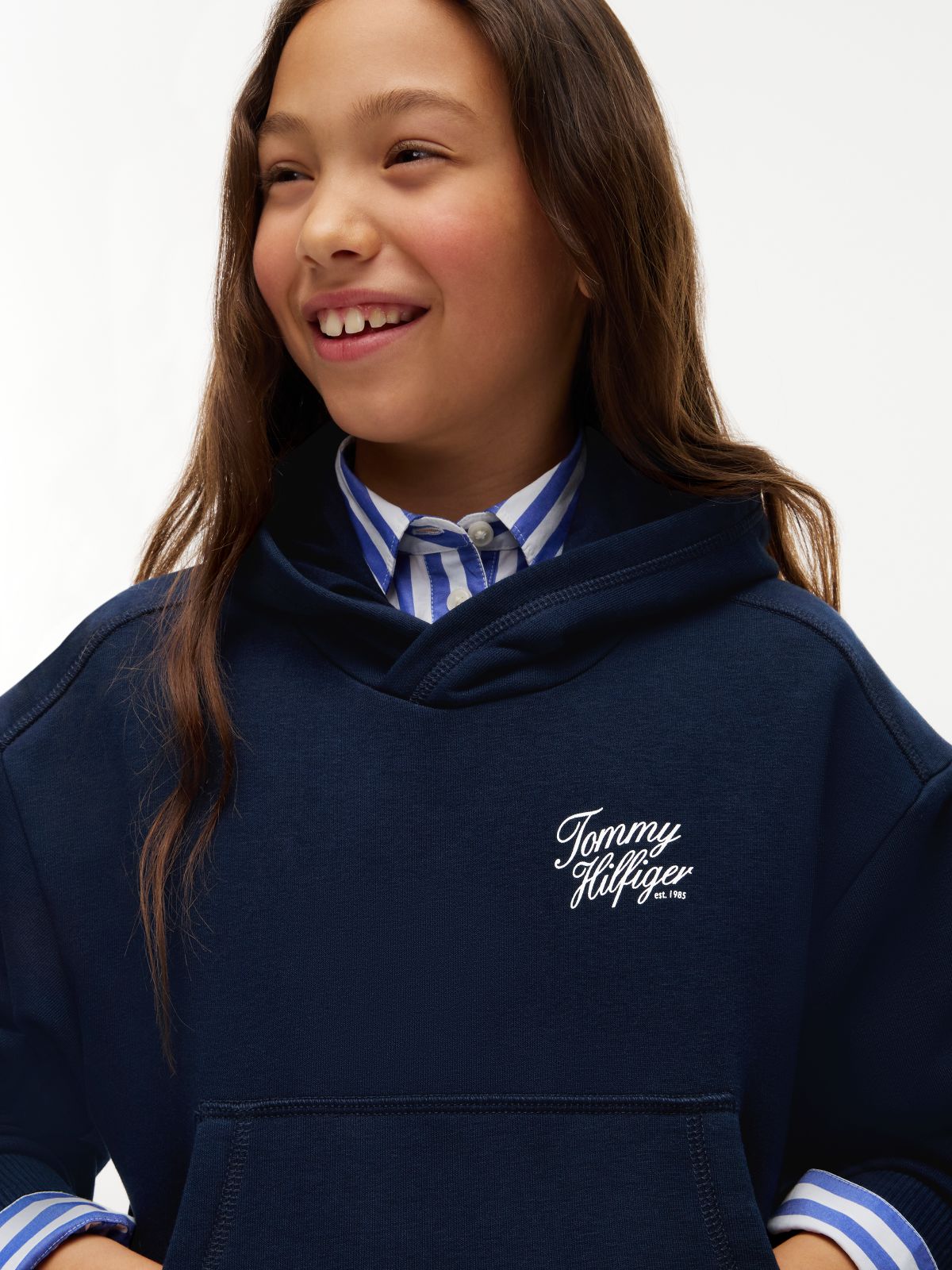 Logo Terry Relaxed Hoody — Blue
