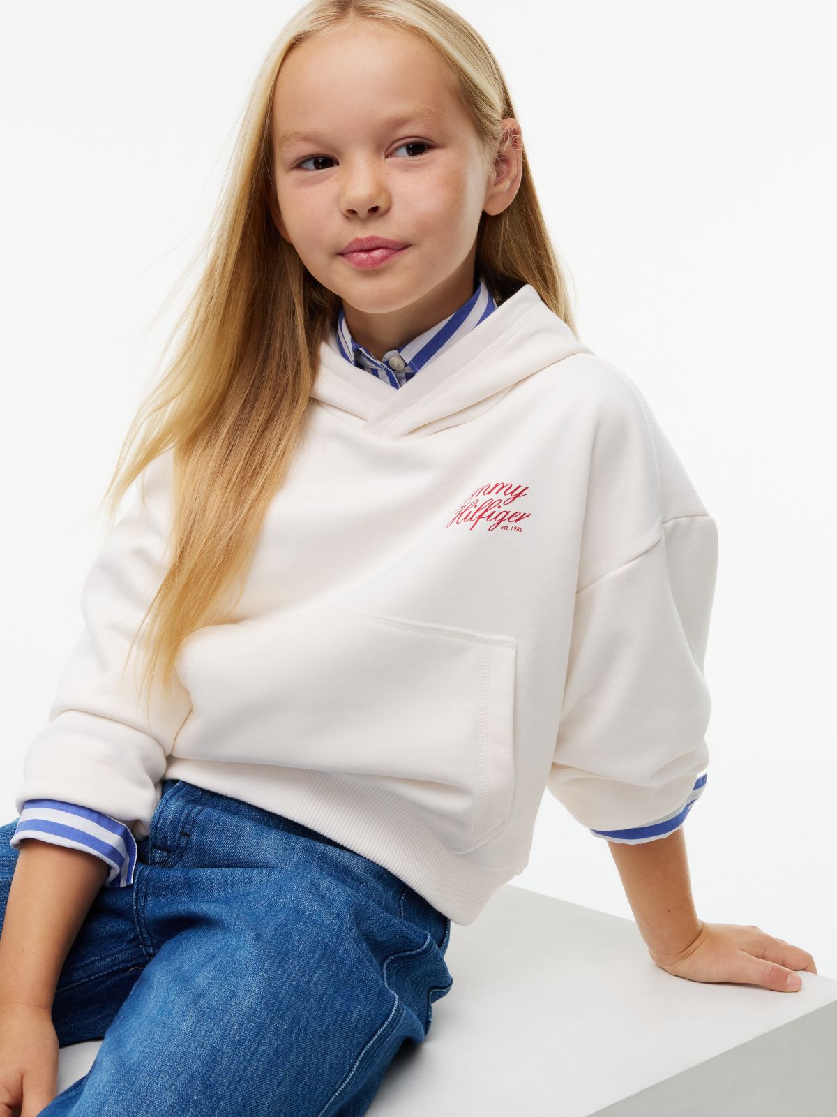 Logo Terry Relaxed Hoody — White