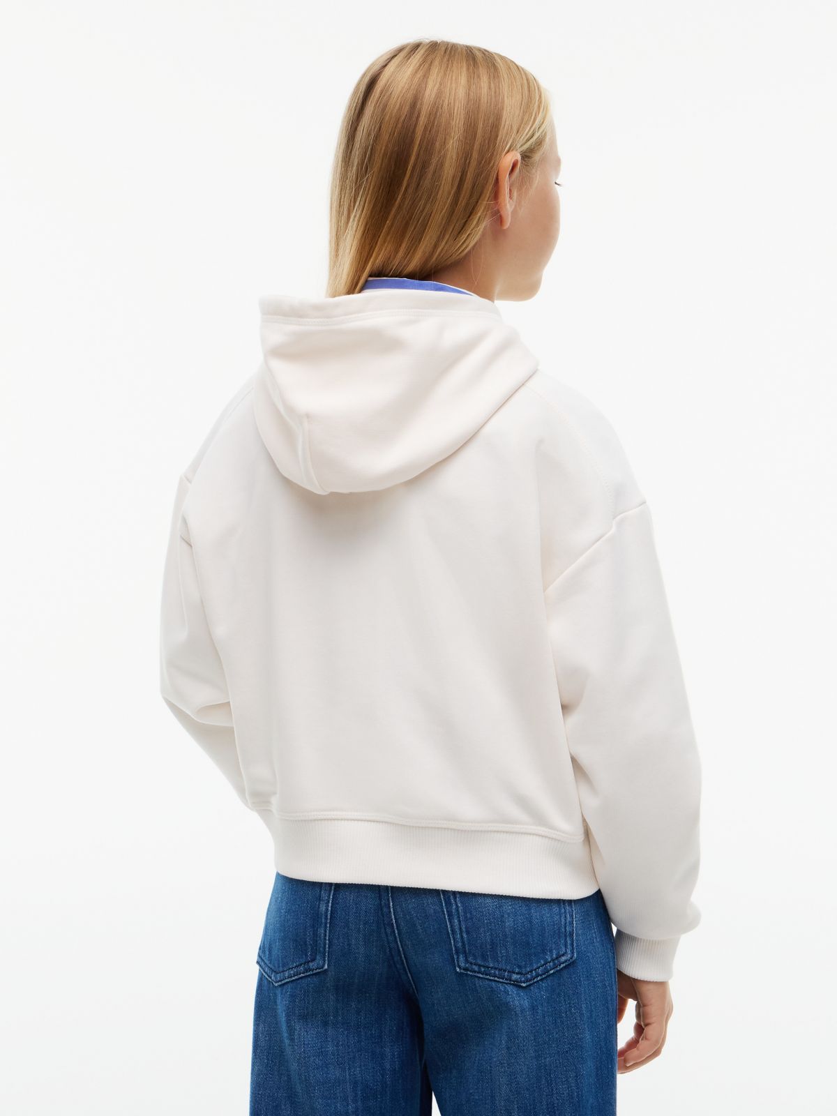 Logo Terry Relaxed Hoody — White