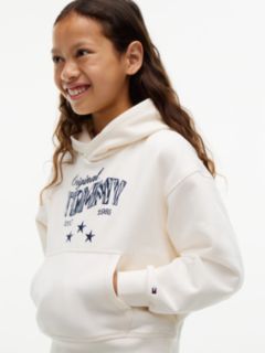 Star Logo Relaxed Hoody — White 3