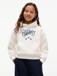 Star Logo Relaxed Hoody — White 1