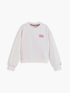 Logo Terry Relaxed Sweatshirt — White 5