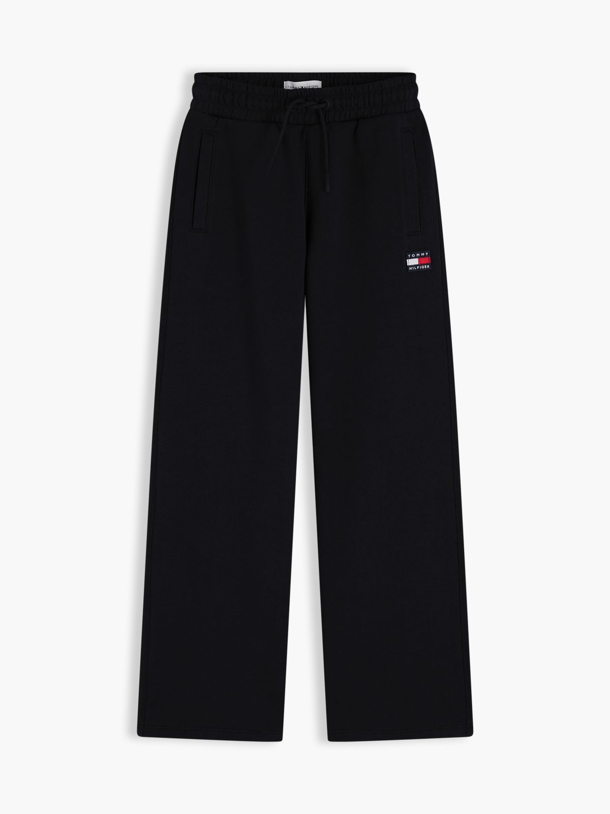 Heritage Flag Logo Wide Leg Joggers — Black
