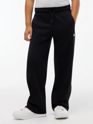 black heritage flag logo wide leg joggers for girls tommy hilfiger