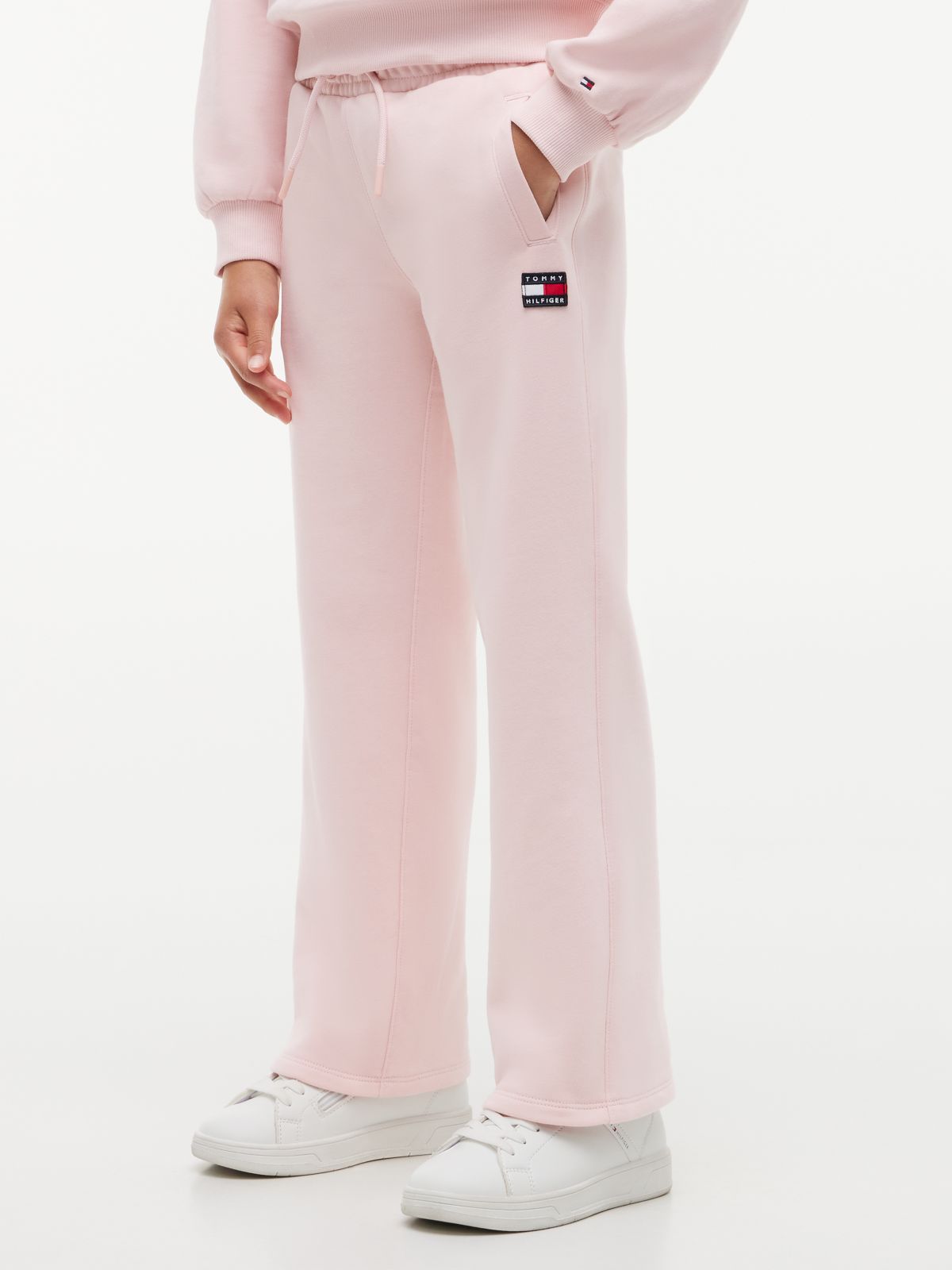 Heritage Flag Logo Wide Leg Joggers — Pink