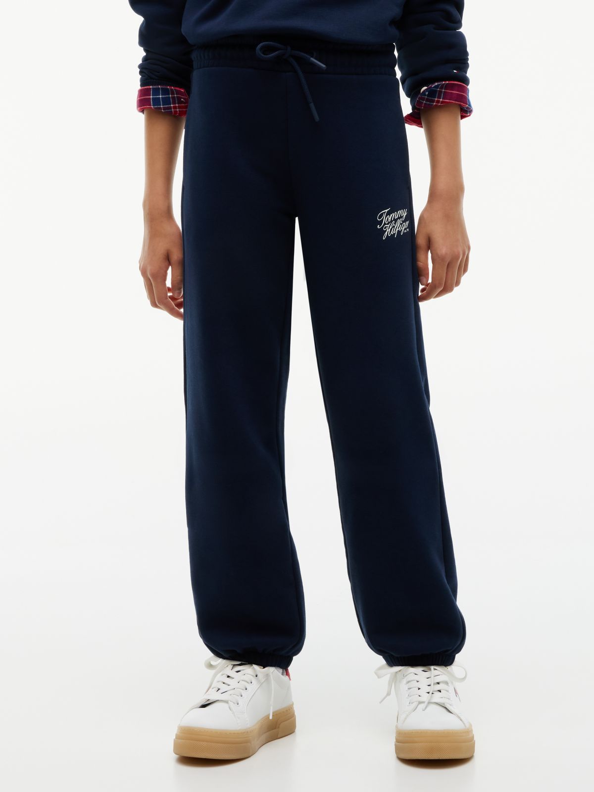 Logo Terry Relaxed Cuffed Joggers — Blue