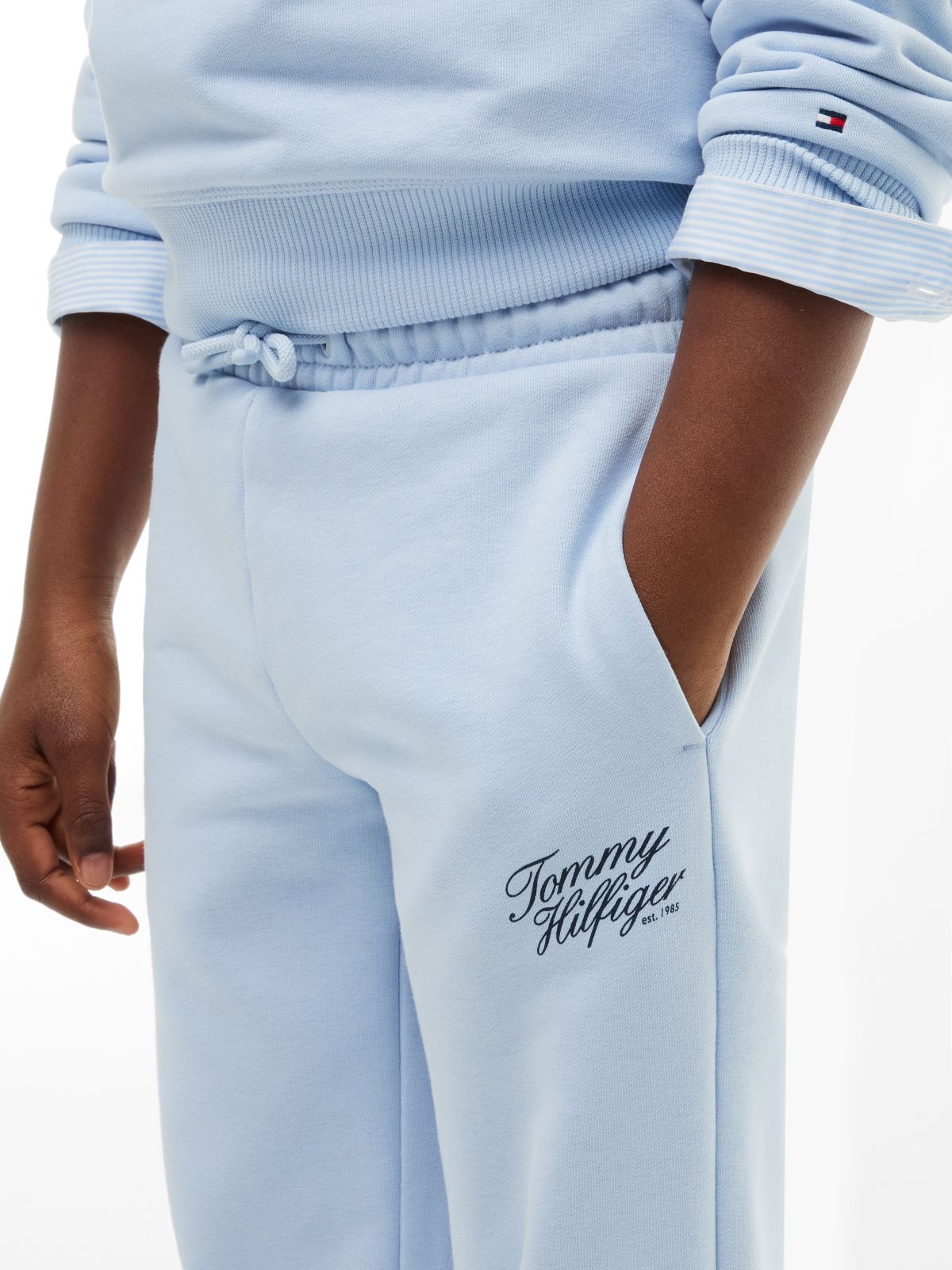Logo Terry Relaxed Cuffed Joggers — Blue