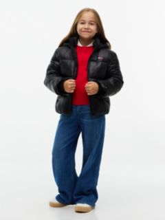 Heritage Shiny Relaxed Hooded Puffer Jacket — Black 2
