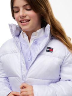 Heritage Shiny Relaxed Hooded Puffer Jacket — Purple 3