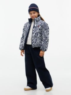 Zebra Print Reversible Relaxed Puffer Jacket — Blue 2