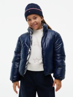 Zebra Print Reversible Relaxed Puffer Jacket — Blue 6
