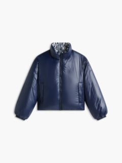 Zebra Print Reversible Relaxed Puffer Jacket — Blue 8