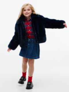 Faux Fur Quilted Lining Jacket — Blue 2