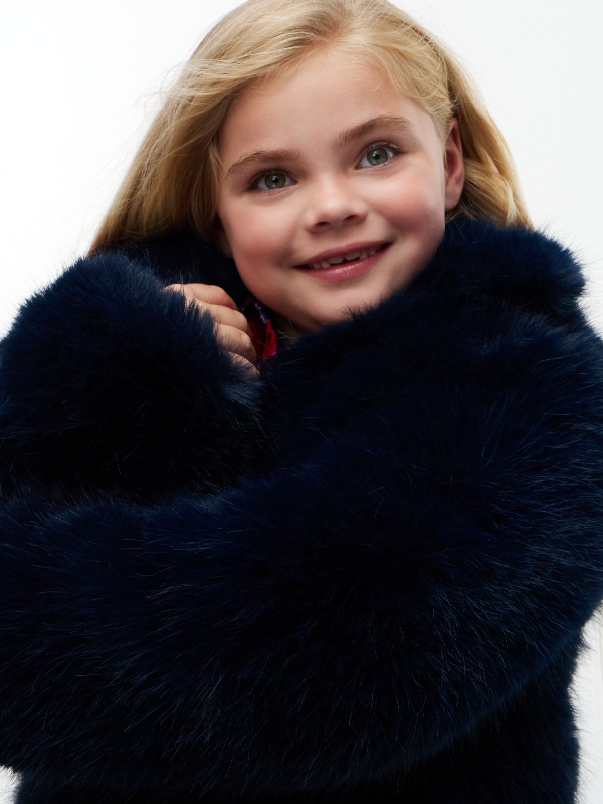 Faux Fur Quilted Lining Jacket — Blue
