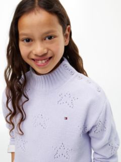 Pointelle Star Relaxed Chenille Jumper — Purple 3