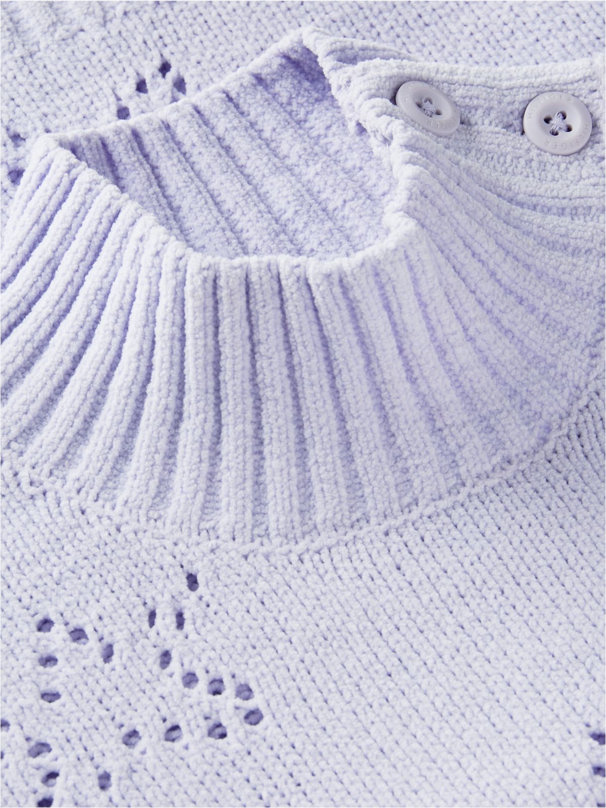 Pointelle Star Relaxed Chenille Jumper — Purple