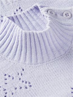 Pointelle Star Relaxed Chenille Jumper — Purple 6