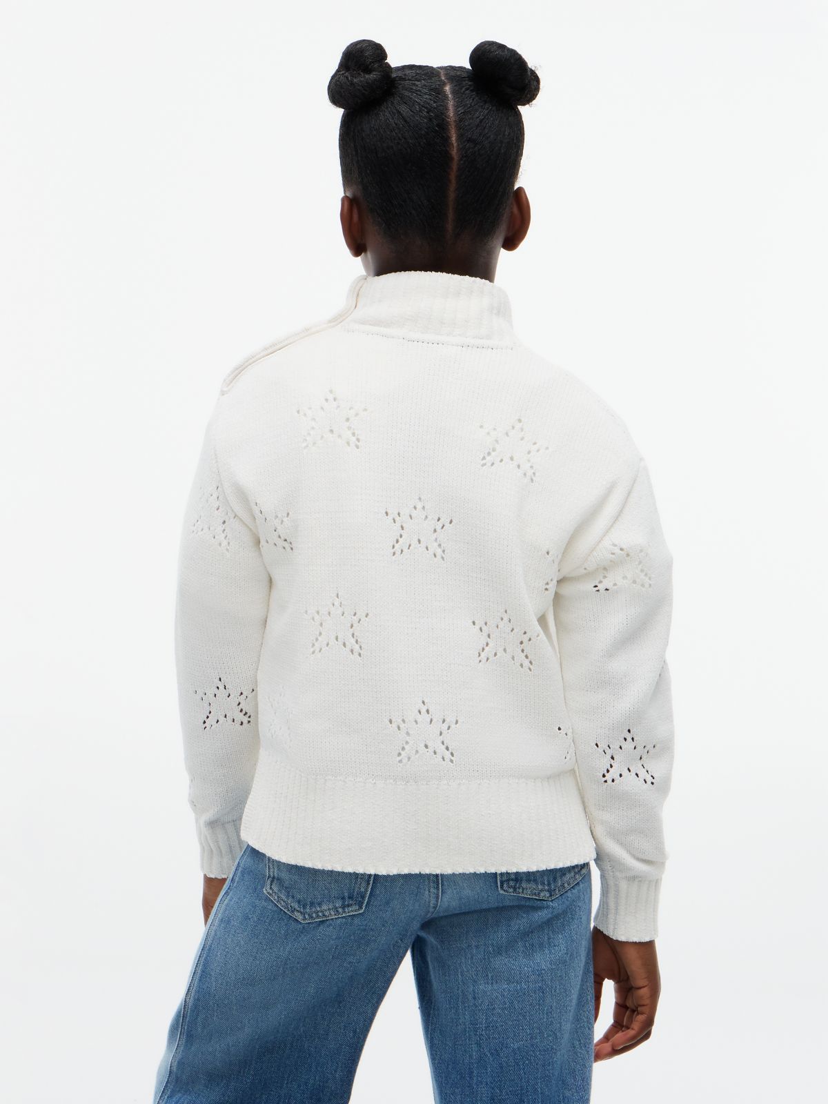 Pointelle Star Relaxed Chenille Jumper — Yellow