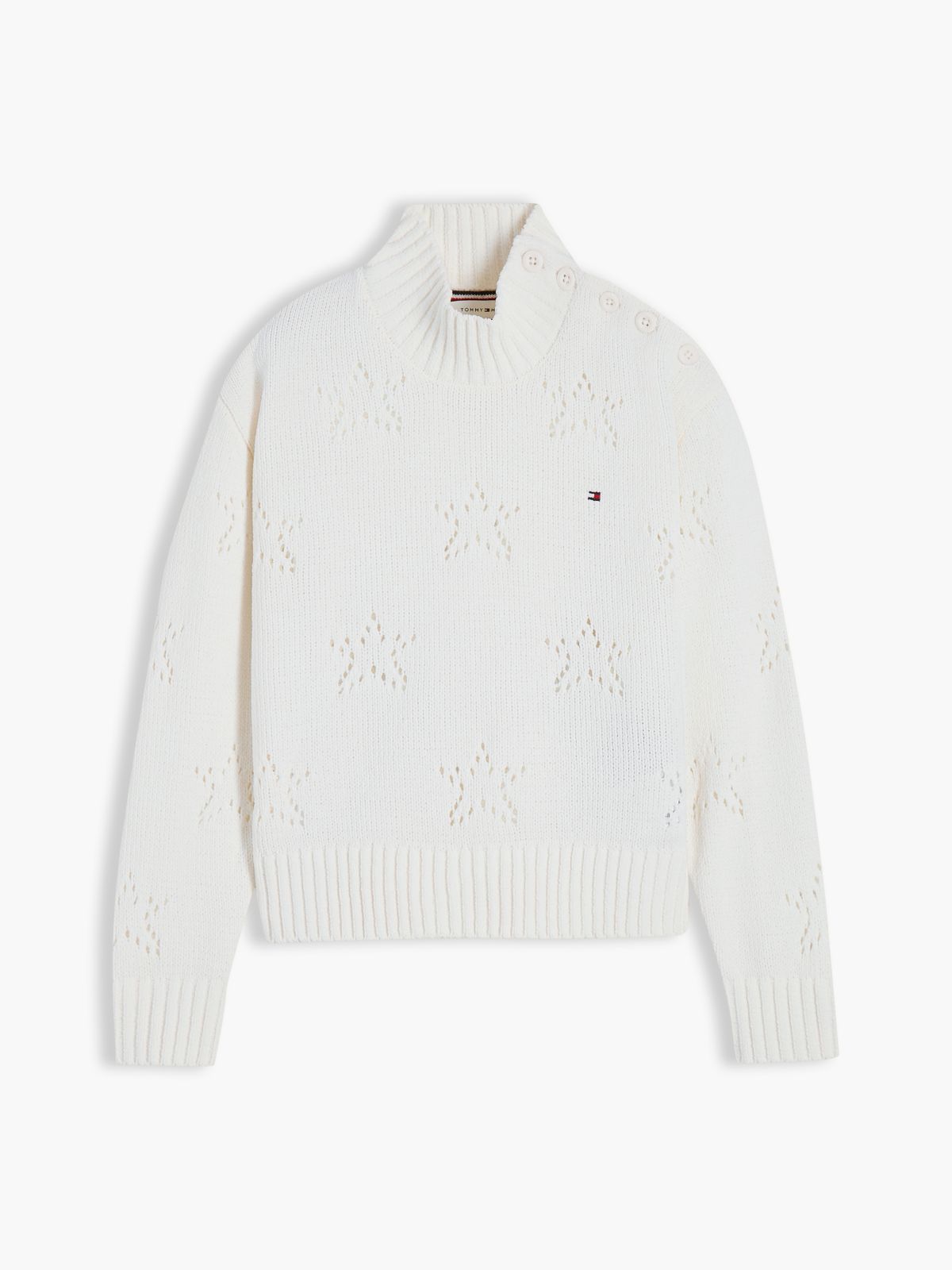 Pointelle Star Relaxed Chenille Jumper — Yellow