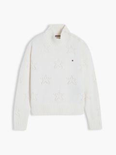 Pointelle Star Relaxed Chenille Jumper — Yellow 5