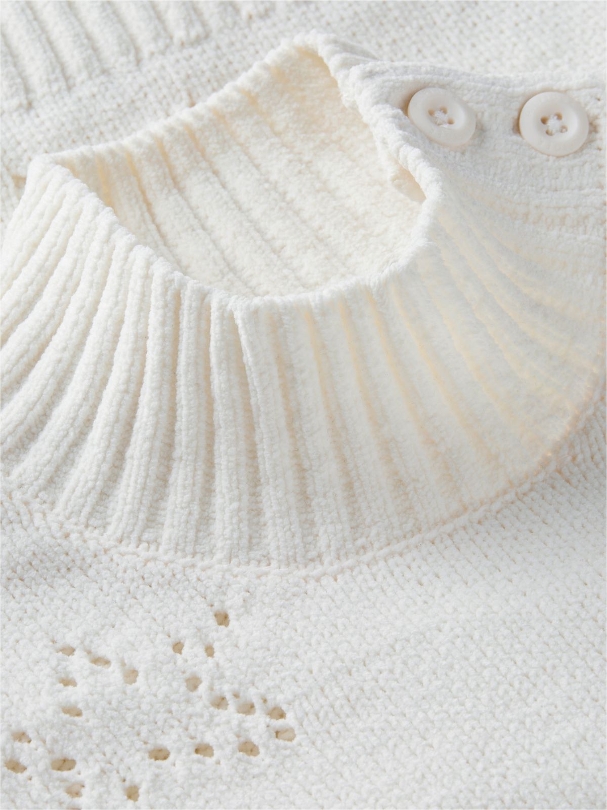 Pointelle Star Relaxed Chenille Jumper — Yellow