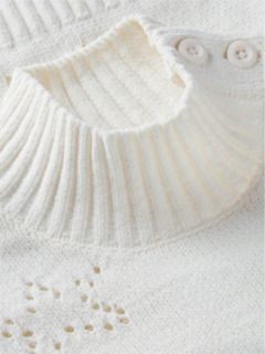 Pointelle Star Relaxed Chenille Jumper — Yellow 6