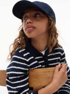 Cable Knit Polo Jumper Dress — Blue 3