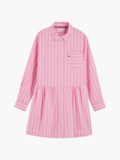 Essential Patch Pocket Oxford Shirt Dress — Pink 5