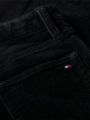 black corduroy five-pocket flared trousers for girls tommy hilfiger