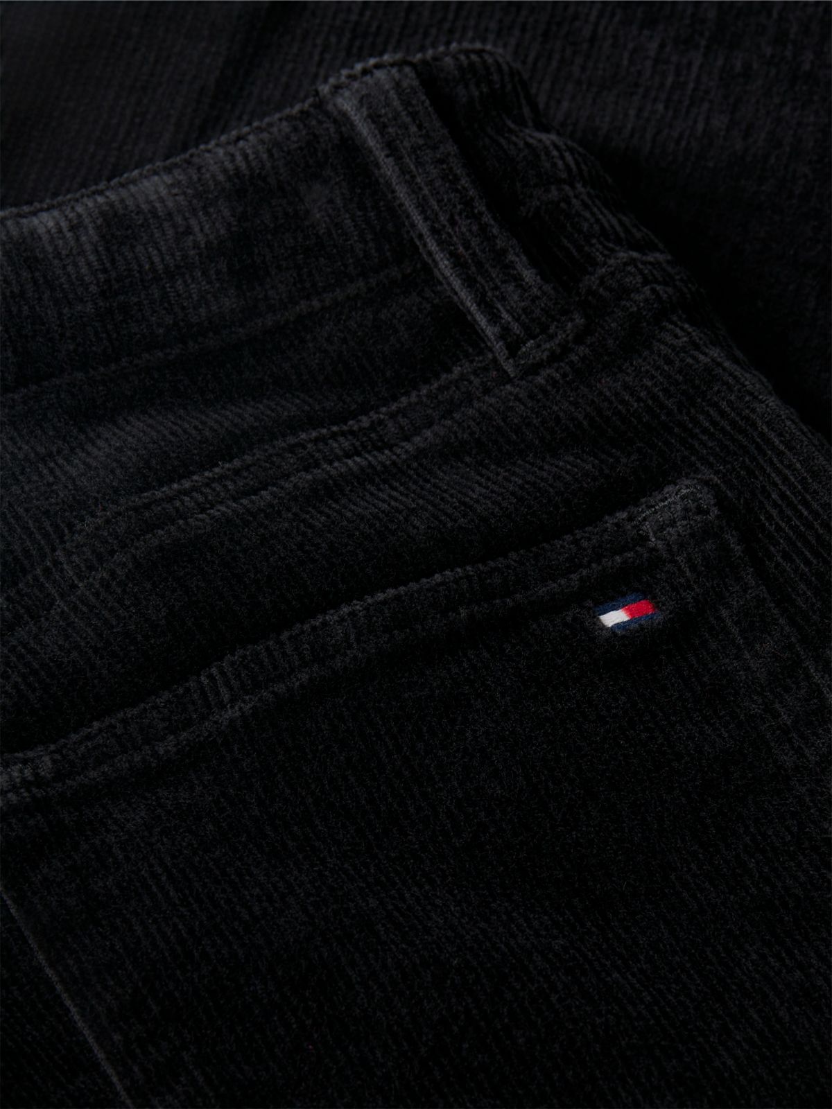 Corduroy Five-Pocket Flared Trousers — Black