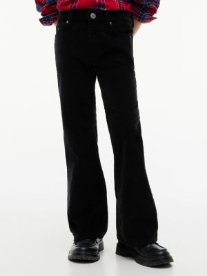 black corduroy five-pocket flared trousers for girls tommy hilfiger