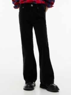 Corduroy Five-Pocket Flared Trousers — Black 1