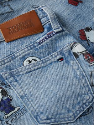 denim mabel peanuts® wide jeans mit hohem bund für mädchen - tommy hilfiger