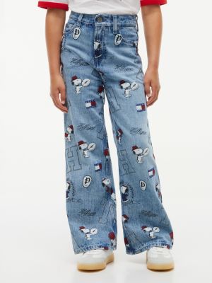 denim mabel peanuts® wide jeans mit hohem bund für mädchen - tommy hilfiger