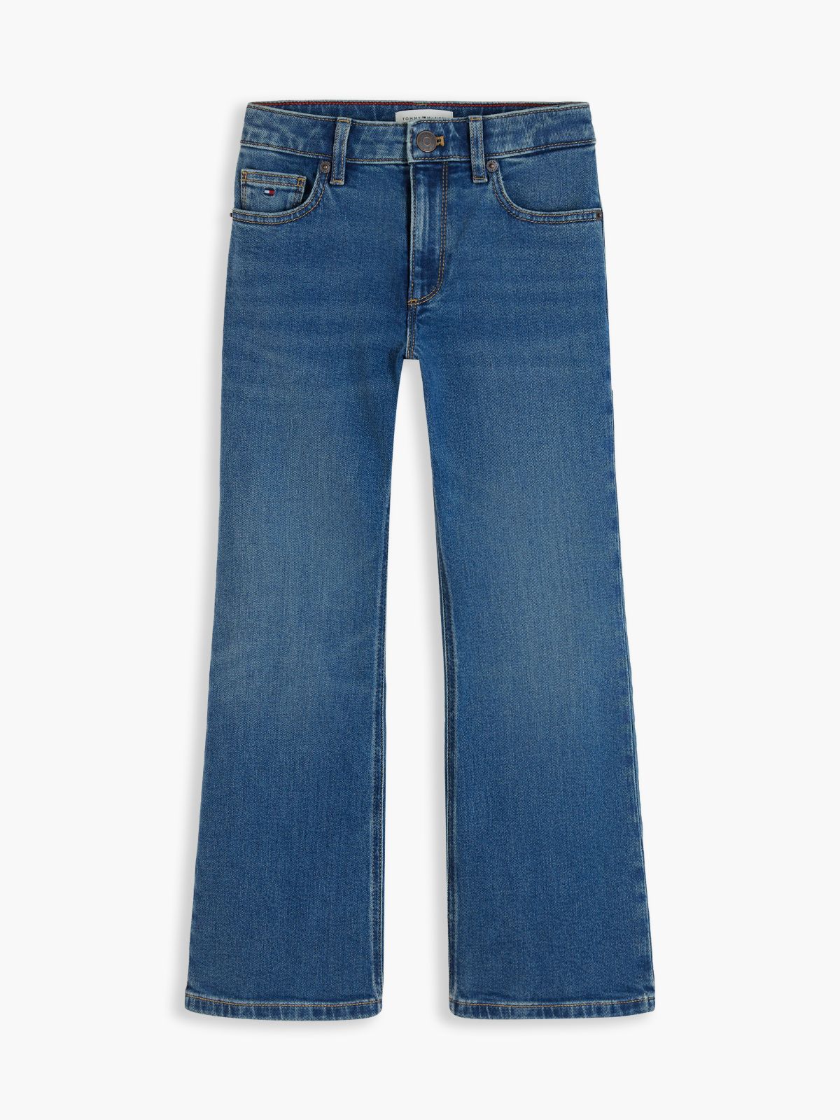Mid Wash Flared Jeans — Denim
