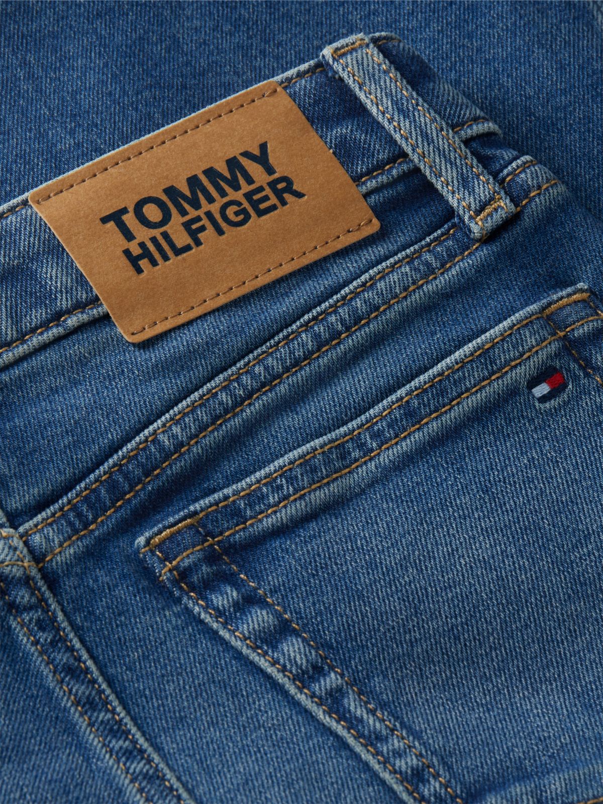 Mid Wash Flared Jeans — Denim