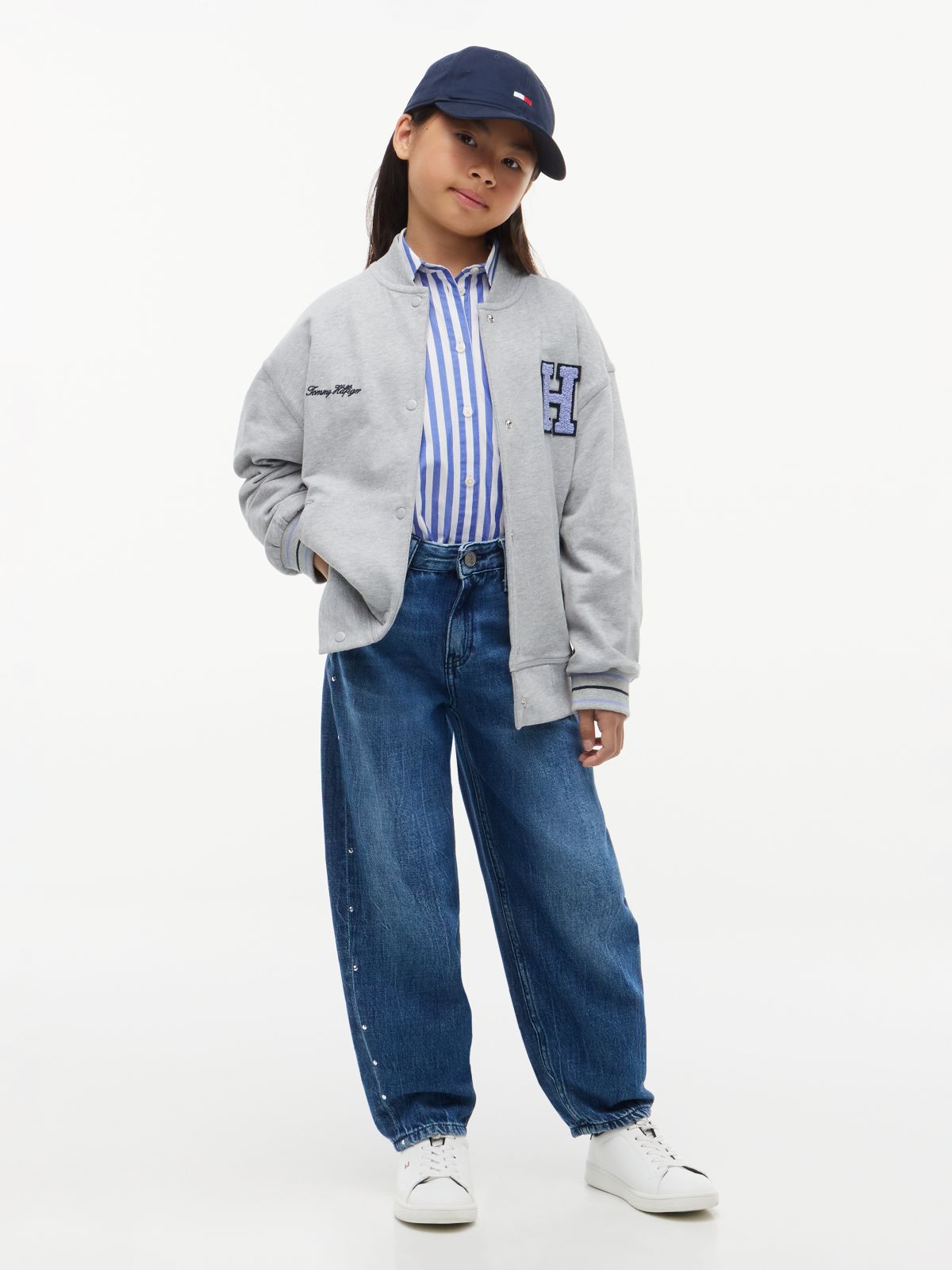 Stud Barrel Leg Jeans — Denim