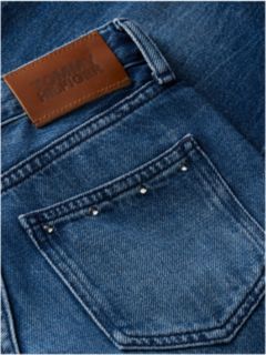 Stud Barrel Leg Jeans — Denim 6