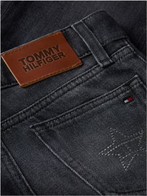 jeans flare fit con logo bandierina a stella denim da bambine tommy hilfiger