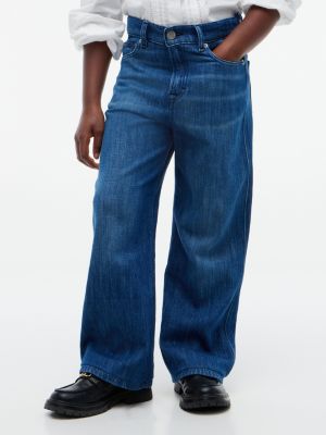 denim mabel high rise wide leg faded jeans for girls tommy hilfiger