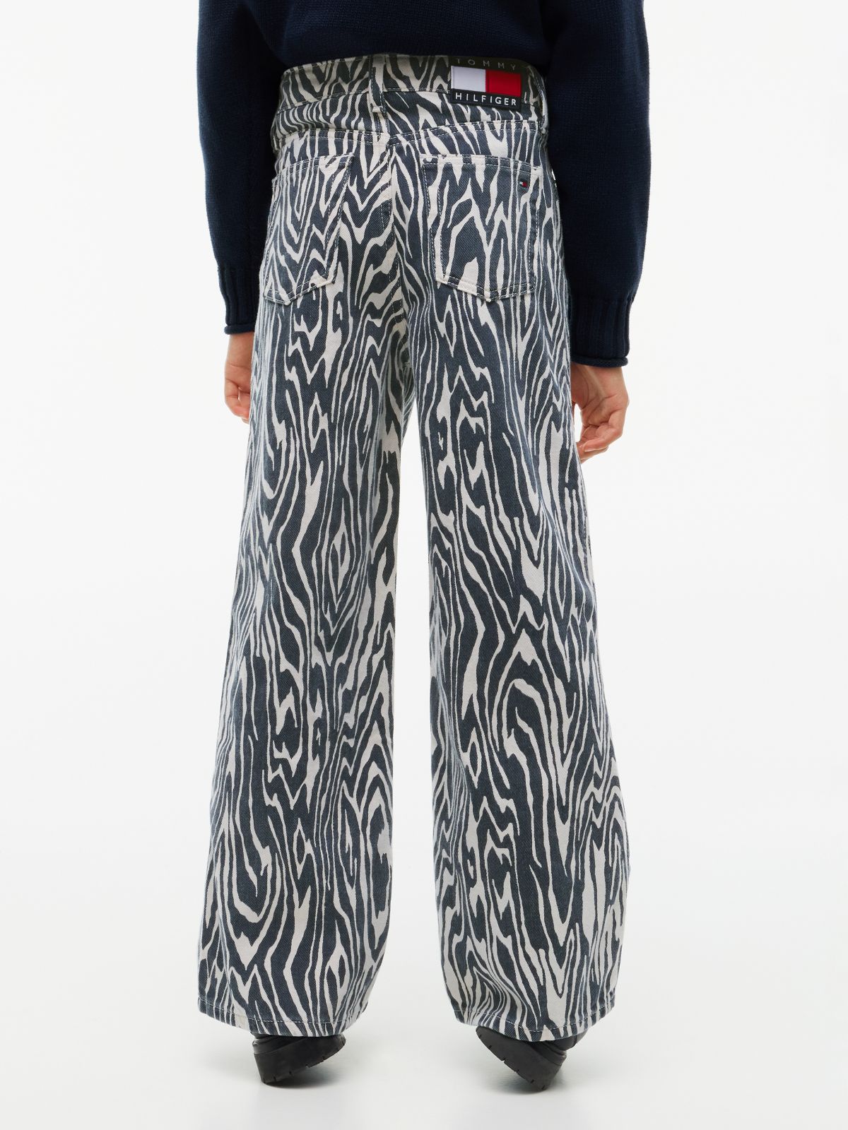 Mabel Zebra High Rise Wide Leg Jeans — Denim